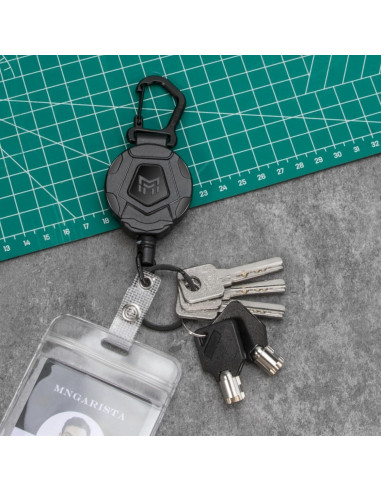 Llavero Retráctil MNGARISTA con Carabineros y Cable 80 cm