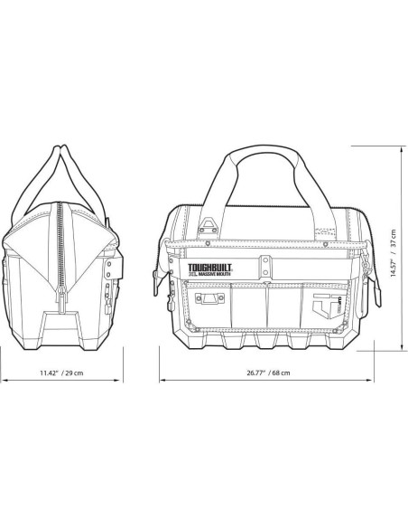 Bolsa de Herramientas ToughBuilt 20" Impermeable Negra Bolsa de Herramientas ToughBuilt 20" Impermeable Negra