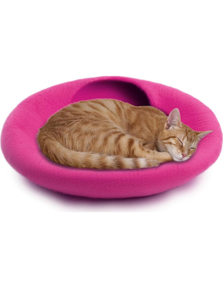 Cueva de Gato Woolygon Rosa 100% Lana Merino Hecha a Mano Cueva de Gato Woolygon Rosa 100% Lana Merino Hecha a Mano
