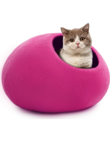 Cueva de Gato Woolygon Rosa 100% Lana Merino Hecha a Mano Cueva de Gato Woolygon Rosa 100% Lana Merino Hecha a Mano