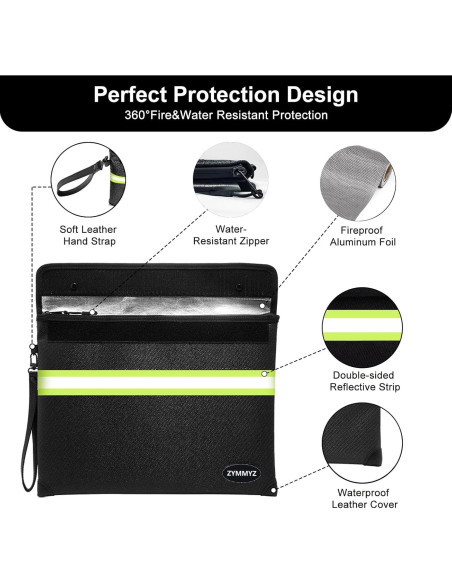 Bolsa a Prueba de Fuego ZYMMYZ 35x27 cm Impermeable Bolsa a Prueba de Fuego ZYMMYZ 35x27 cm Impermeable
