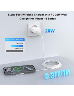 Cargador Inalámbrico Magnético Ucaca 15W para iPhone 16/15 2
