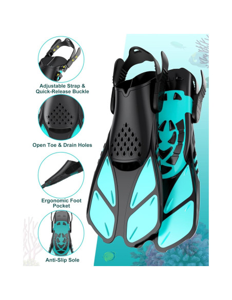 Equipo de Snorkel Viginsul para Niños con Aletas Ajustables Equipo de Snorkel Viginsul para Niños con Aletas Ajustables