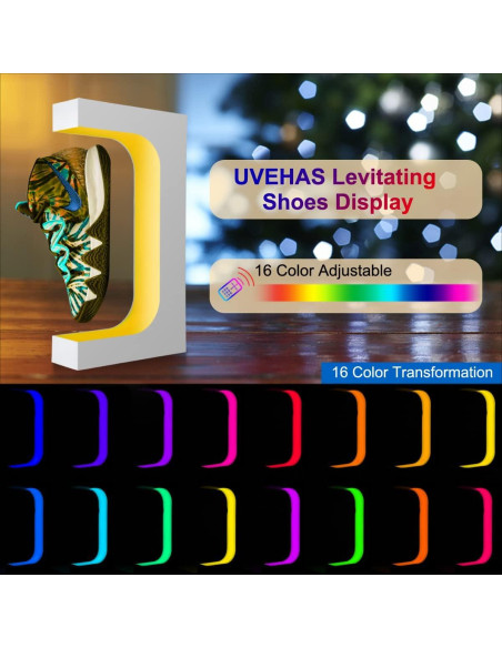 Soporte de Exhibición de Zapatos UVEHAS con Luz LED 360 Soporte de Exhibición de Zapatos UVEHAS con Luz LED 360