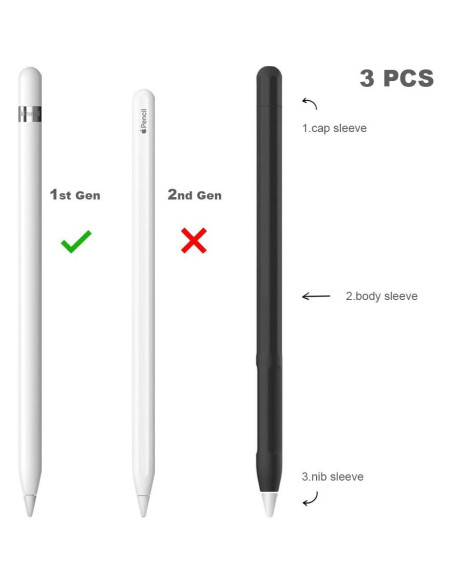 Funda YINVA para Apple Pencil 1ra Gen Color Negro Funda YINVA para Apple Pencil 1ra Gen Color Negro