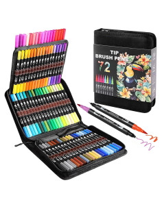 Set de 72 Marcadores Doble Punta TOSHARE - Punta Fina y Pincel