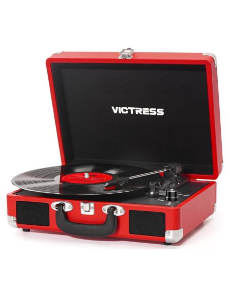 Reproductor de Vinilo VICTRESS TE-001F-RD Bluetooth Rojo Reproductor de Vinilo VICTRESS TE-001F-RD Bluetooth Rojo