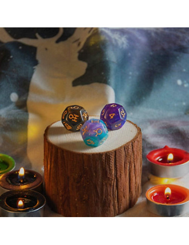 Juego de Dados Astrológicos CREEBUY 3 Piezas D12 Brillantes
