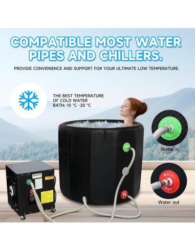 Tina de Baño de Hielo ISPNZH Inflable 480L con Accesorios