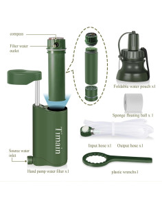 Bomba de Filtro de Agua Portátil Timain para Camping y Emergencias 2
