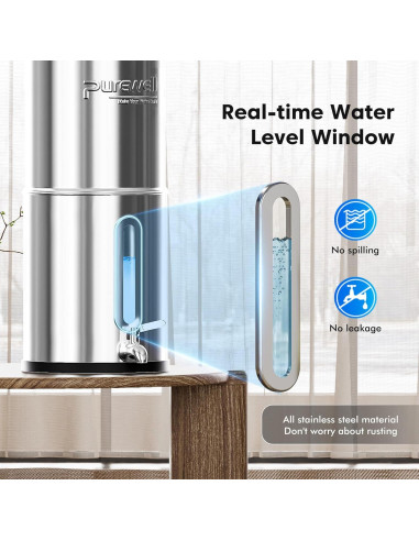 Filtro de Agua Purewell 1.5G Acero Inoxidable 8 Etapas