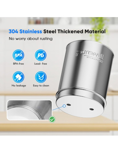 Filtro de Agua Purewell 1.5G Acero Inoxidable 8 Etapas