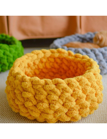 Cama Nido para Gatos Urnat Mediana Amarillo Suave Lavable Cama Nido para Gatos Urnat Mediana Amarillo Suave Lavable