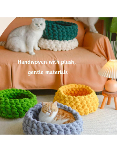Cama Nido para Gatos Urnat Mediana Amarillo Suave Lavable Cama Nido para Gatos Urnat Mediana Amarillo Suave Lavable