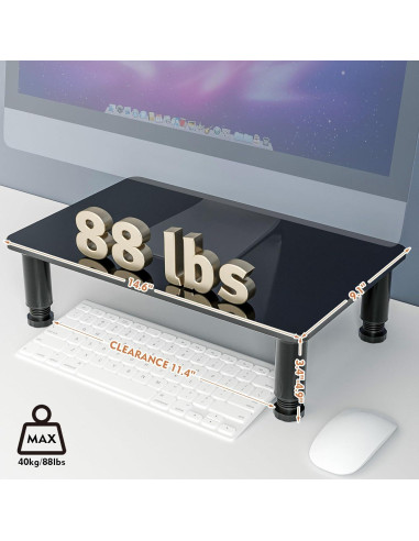 Soporte de Monitor Ajustable Xinpin Vidrio Templado Negro