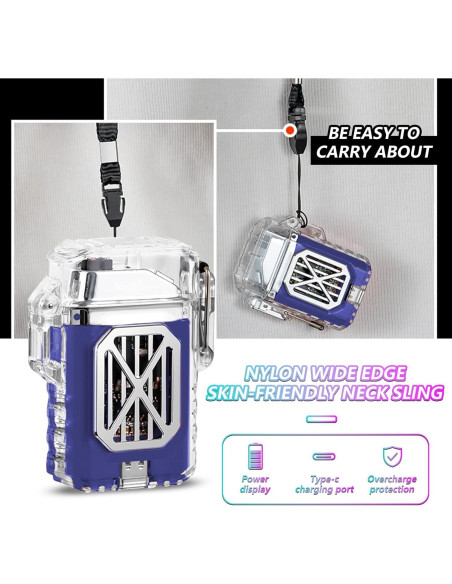 Encendedor Eléctrico GADATOP Doble Arco Impermeable LED Encendedor Eléctrico GADATOP Doble Arco Impermeable LED