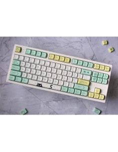 Juego de Teclas PBT daixiahu 129 Teclas Cian Gradiente Gato 2