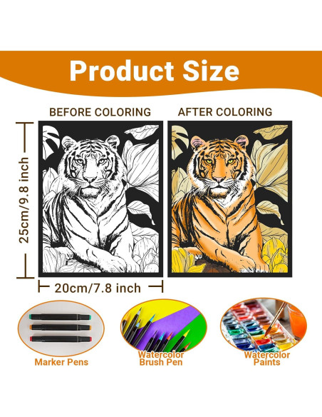 Pósters de Terciopelo para Colorear HOTPLACY - 48 Pcs Animales Pósters de Terciopelo para Colorear HOTPLACY - 48 Pcs Animales
