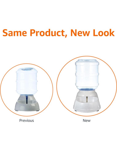 Dispensador de Agua para Mascotas Amazon Basics 3.79L Gris