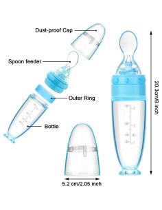 Cucharas de Silicona para Bebés 2 Piezas Azul - Alimentación Segura 2