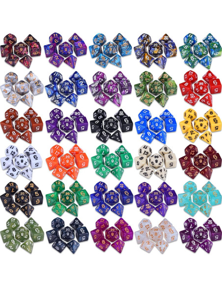 Conjunto de Dados RPG Amiven 30 Sets Poliedricos 210 Piezas Conjunto de Dados RPG Amiven 30 Sets Poliedricos 210 Piezas