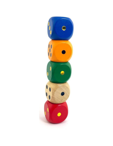 Set de 5 Dados de Madera SmartDealsPro 3 cm Colores Aleatorios Set de 5 Dados de Madera SmartDealsPro 3 cm Colores Aleatorios