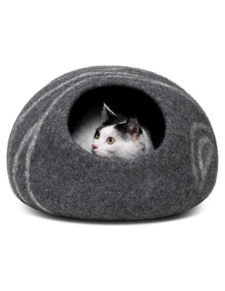 Cueva para Gatos Meowfia Mediana de Lana Merino Gris Cueva para Gatos Meowfia Mediana de Lana Merino Gris