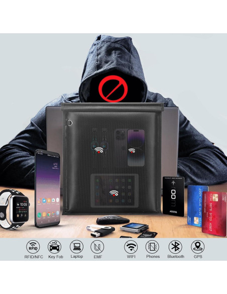 Bolsas Faraday Grandes - 5 Piezas para Laptops y Teléfonos Bolsas Faraday Grandes - 5 Piezas para Laptops y Teléfonos