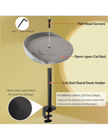Cama para Gatos CalorMixs Escritorio 37 cm Suave y Cómoda