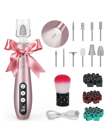 Lima de Uñas Eléctrica PELCAS Rosa, Inalámbrica 10 Velocidades Lima de Uñas Eléctrica PELCAS Rosa, Inalámbrica 10 Velocidades