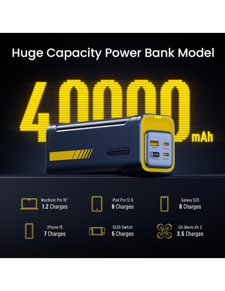 Banco de Energía AOHI 40000mAh Carga Rápida 140W Gris Banco de Energía AOHI 40000mAh Carga Rápida 140W Gris