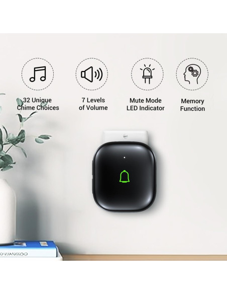 Timbre Inalámbrico LeadGo con 2 Receptores IP66 300m 32 Tonos Timbre Inalámbrico LeadGo con 2 Receptores IP66 300m 32 Tonos