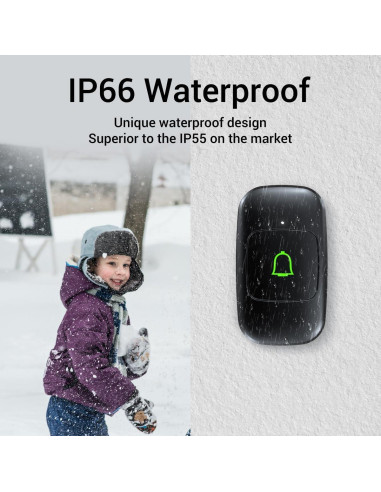Timbre Inalámbrico LeadGo con 2 Receptores IP66 300m 32 Tonos