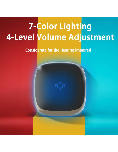 Timbre Inalámbrico Saimiya B111 Autoalimentado LED 38 Melodías Timbre Inalámbrico Saimiya B111 Autoalimentado LED 38 Melodías