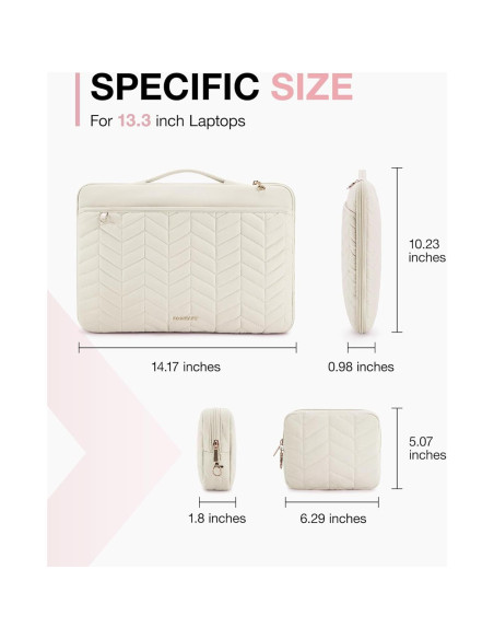 BAGSMART Funda para Laptop 36cm Beige Acolchada 13-14" BAGSMART Funda para Laptop 36cm Beige Acolchada 13-14"