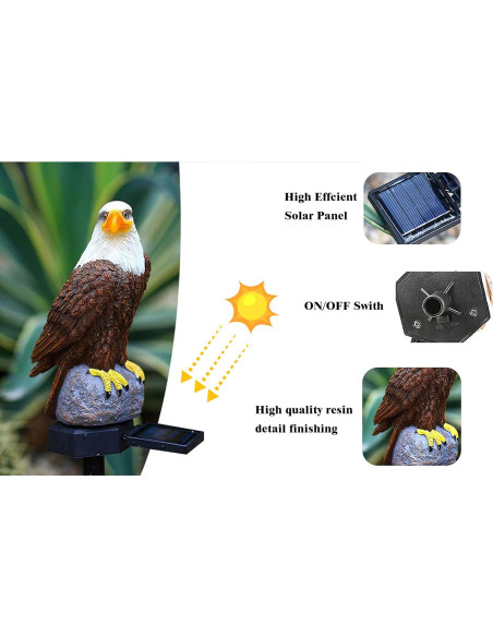 Estatua de Águila Solar CHUANGFENG 44.45 cm Decorativa Estatua de Águila Solar CHUANGFENG 44.45 cm Decorativa