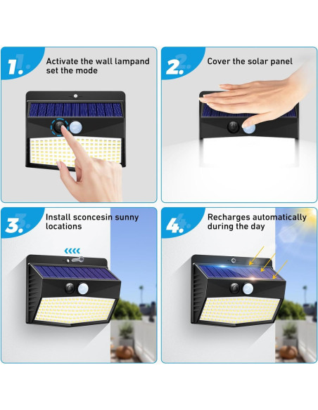 Luces Solares Peasur 16 Paquetes con Sensor de Movimiento Luces Solares Peasur 16 Paquetes con Sensor de Movimiento
