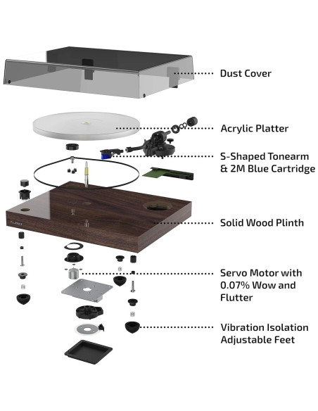 Tocadiscos Fluance RT85 Vinilo con Cartucho Ortofon 2M Blue Tocadiscos Fluance RT85 Vinilo con Cartucho Ortofon 2M Blue