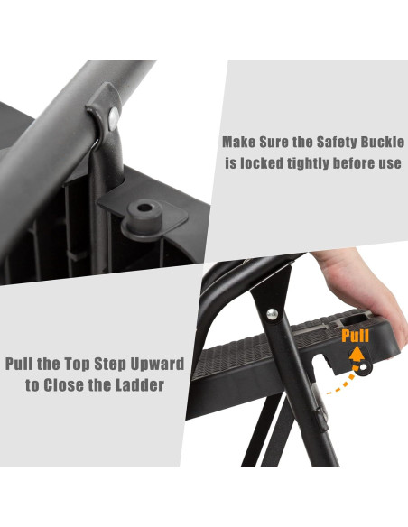 Escalera de 4 peldaños WiberWi con bandeja y barandillas Escalera de 4 peldaños WiberWi con bandeja y barandillas