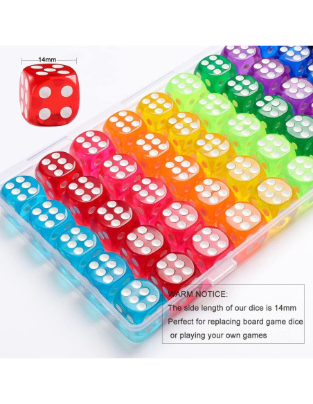 Set de 50 Dados de Colores Jrceliy 14mm para Juegos Set de 50 Dados de Colores Jrceliy 14mm para Juegos