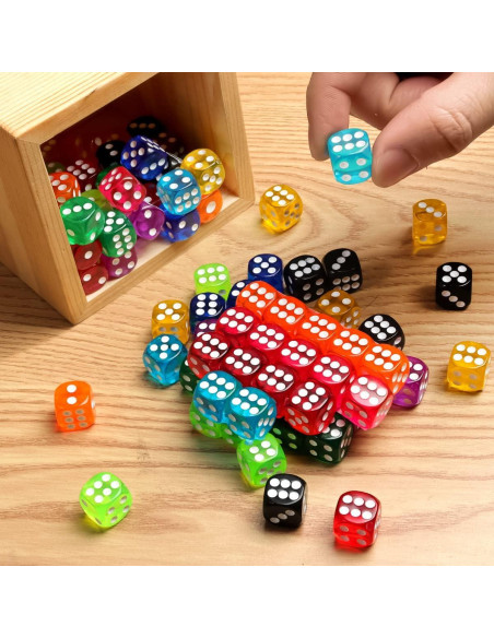 Set de 50 Dados de Colores Jrceliy 14mm para Juegos Set de 50 Dados de Colores Jrceliy 14mm para Juegos