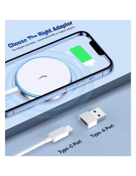 Cargador Inalámbrico Magnético 15W Mag-Safe para iPhone 15/14/13/12 Cargador Inalámbrico Magnético 15W Mag-Safe para iPhone 15/14/13/12