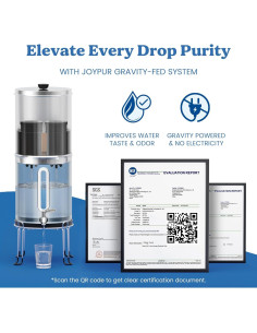 Filtro de Agua Joypur 2.25L Acero Inoxidable 18/8 - 99.9% Cloro 2