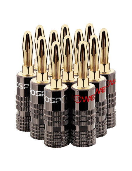 Conectores Banana FosPower 6 Pares Baño Oro 24K Conectores Banana FosPower 6 Pares Baño Oro 24K