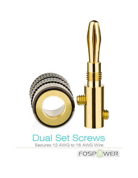 Conectores Banana FosPower 6 Pares Baño Oro 24K Conectores Banana FosPower 6 Pares Baño Oro 24K
