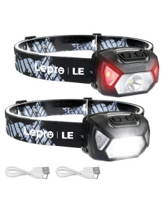 Linterna Frontal Recargable LE 2000lux 6 Modos IPX4 Negra
