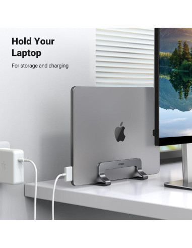 Soporte Vertical para Laptop UGREEN Gris Ajustable 17.3"
