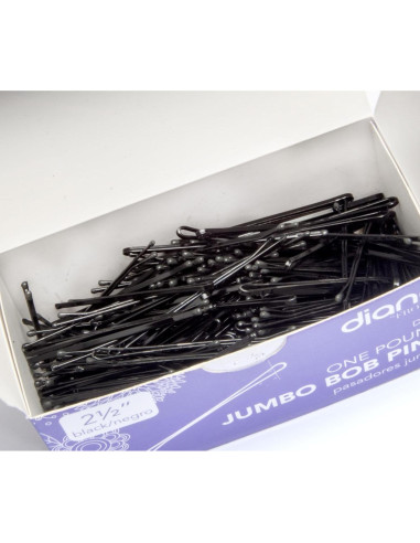 Pinzas de Cabello Grandes Diane 6.35 cm Negras - 475 Unidades