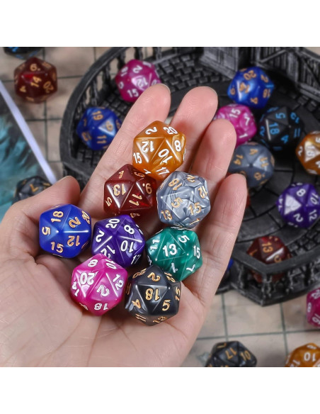 Dados Poliedricos CiaraQ 100 Pcs D20 para Juegos de Rol Dados Poliedricos CiaraQ 100 Pcs D20 para Juegos de Rol