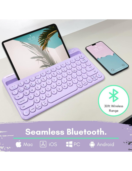 Teclado Inalámbrico Macally para iPad Mini/Air/Pro - Púrpura Teclado Inalámbrico Macally para iPad Mini/Air/Pro - Púrpura
